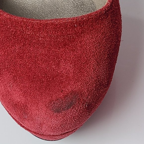 Red Leather Suede Zigi Soho Platform Heels sz 6 'S - Picture 6 of 10